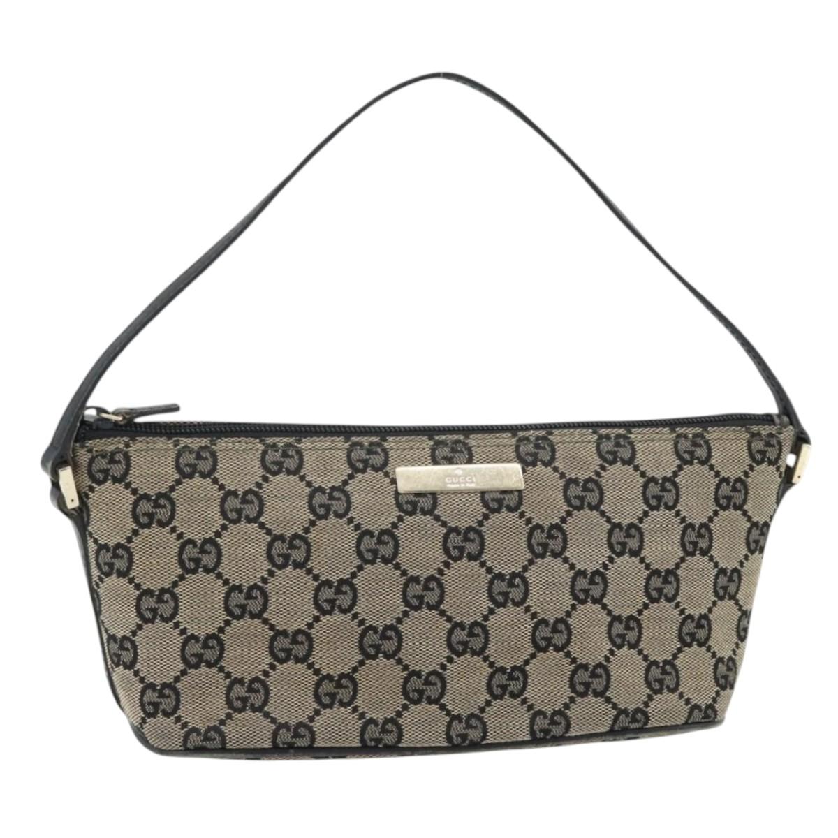 GUCCI GG Canvas Accessory Pouch Beige Black 039 1103 2123